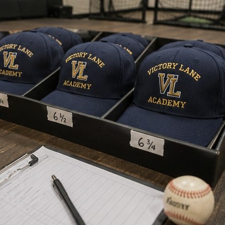 Custom youth baseball hats for academies and training