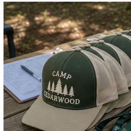 Custom youth baseball hats for summer camps