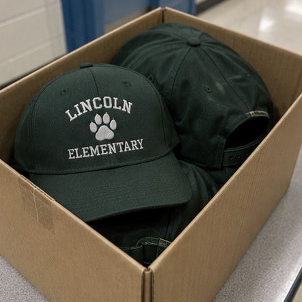 Custom youth baseball hats for schools and PE programs